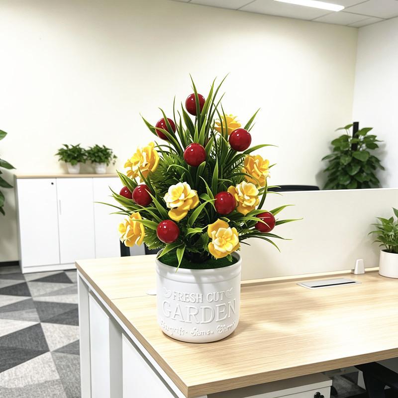 Rose Flower Tree Faux Plant With Plastic Material For Wedding And Home Decor