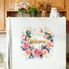 Spring Flower Wreath Window Cling Tulip/Sunflower/Rose Flower Static PVC Sticker Removable Glass Decals for Home Office Shop