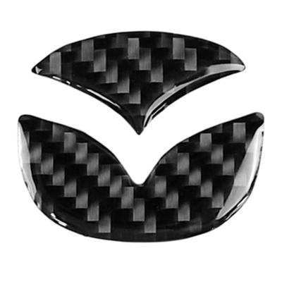 2ks Carbon Fiber Carbon Fiber Logo Stickers Dekoratívne štýlové nálepky pre Mazda Axela ATENZA CX-5 CX-4