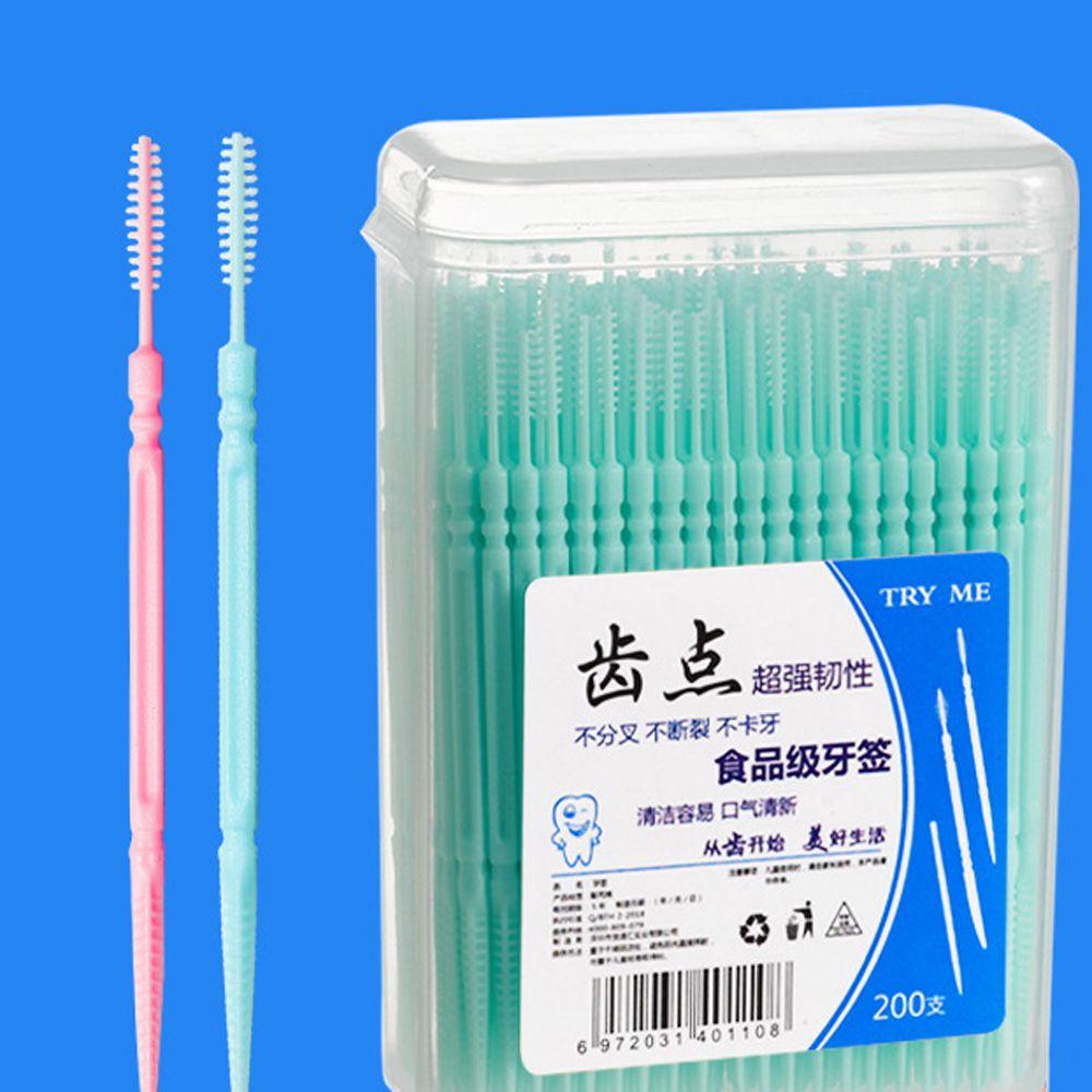 Residue Soft PP Superfine Double-head Interdental Brush Toothpick Brush Dental Floss Pick Oral Care