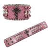 Design Diamond and Rhinestone Bracelet, Gothic Hip-hop Punk Trend PU Leather Bracelet