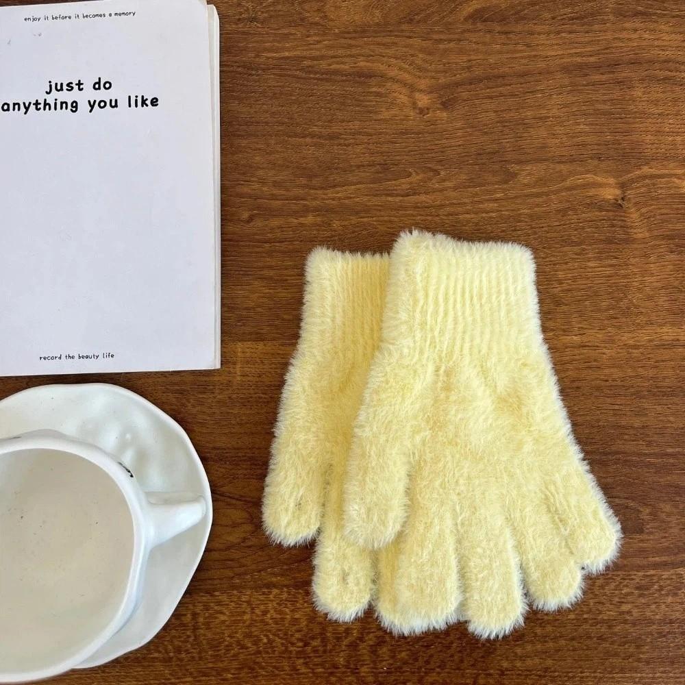

Windproof Five Fingers Gloves Thickened Fleece Winter Gloves New Touchscreen Gloves Students жовтий