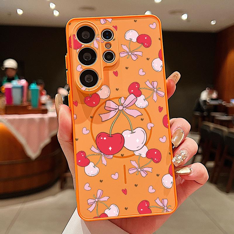 Buntes Schleifenmuster Magnetische Hülle Für Samsung S26 Ultra S25 Edge S24 FE S23 S22 Plus A54 A15 A35 A55 A16 A36 A56 A17 A37 A57 5G Mattes Cover