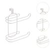 Easy to Install Double Layer Towel and Toilet Paper Rack Hanging Tissue Roll Dispenser Bathroom Organization Tool