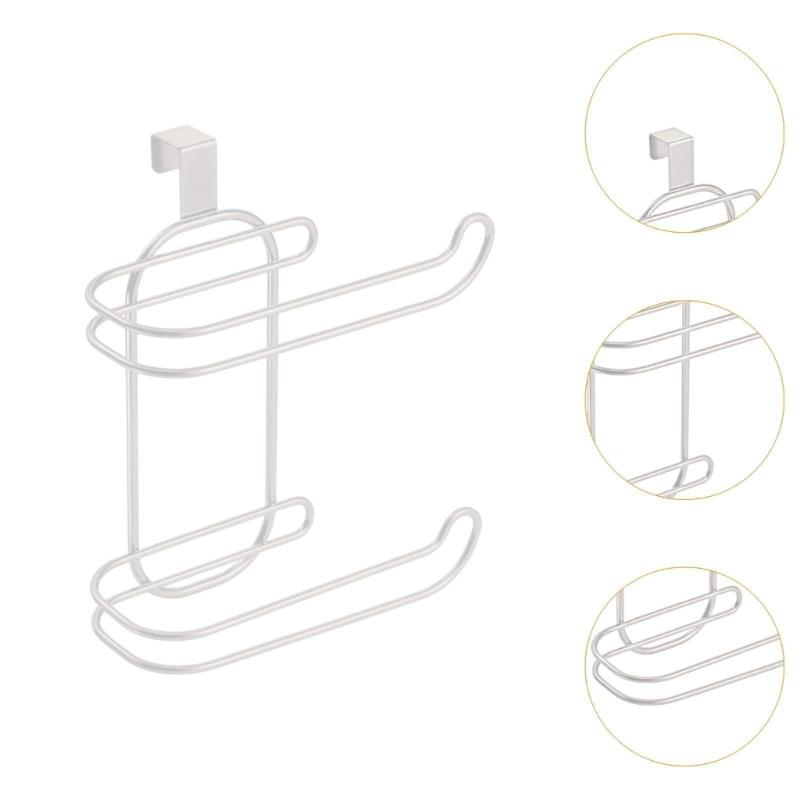 Easy to Install Double Layer Towel and Toilet Paper Rack Hanging Tissue Roll Dispenser Bathroom Organization Tool