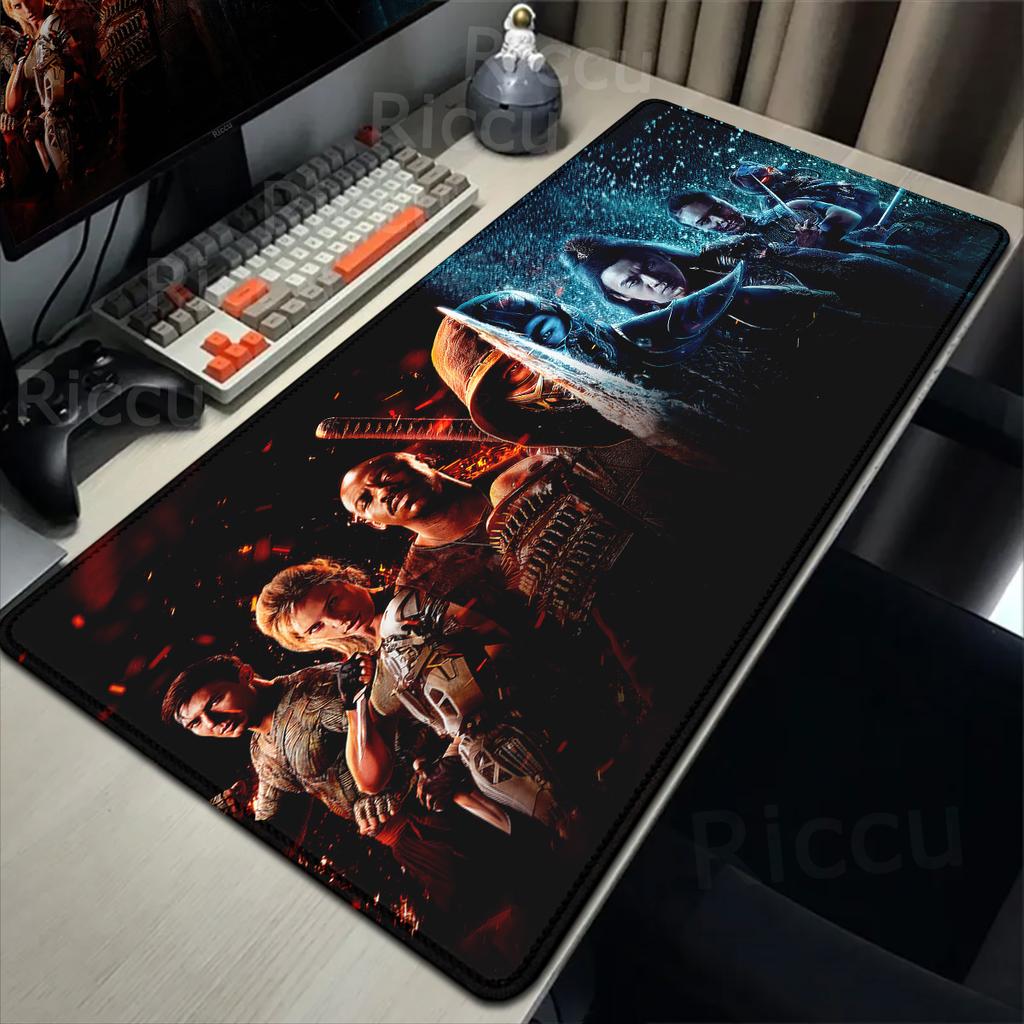 XXL Gamer Desk Mat Lock Edge Keyboard Mat Cute Mausepad Large Anime Mouse Pad Gaming Accessories HD Print Mortal Kombat Mousepad