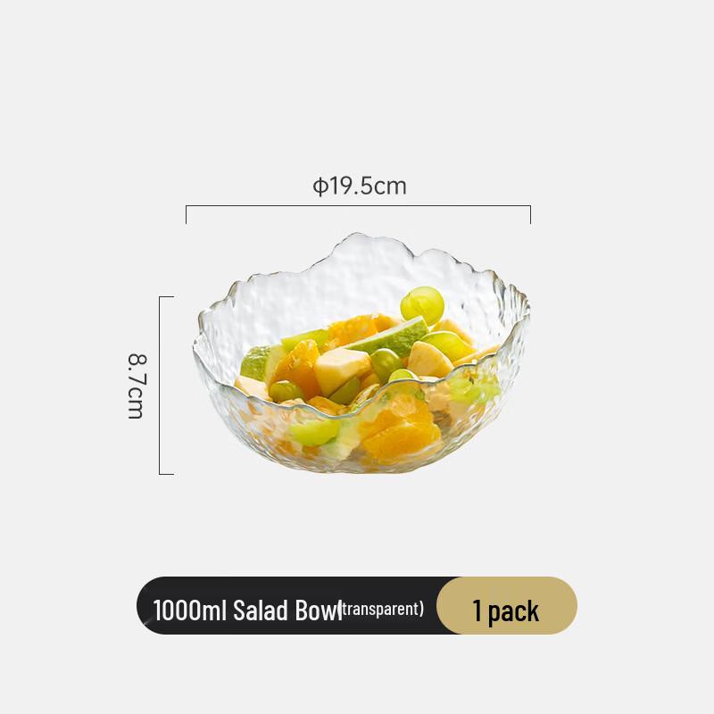 CCKO Iceberg Pattern Glass Salad Bowl Set