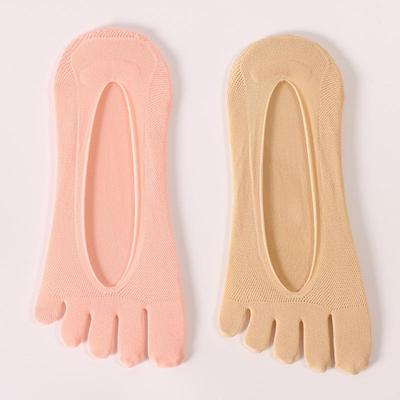 2438 Damen Fünf-Zehen Low-Cut Unsichtbare Sommersocken, Zehentrenner Flachmündige Bootssocken.