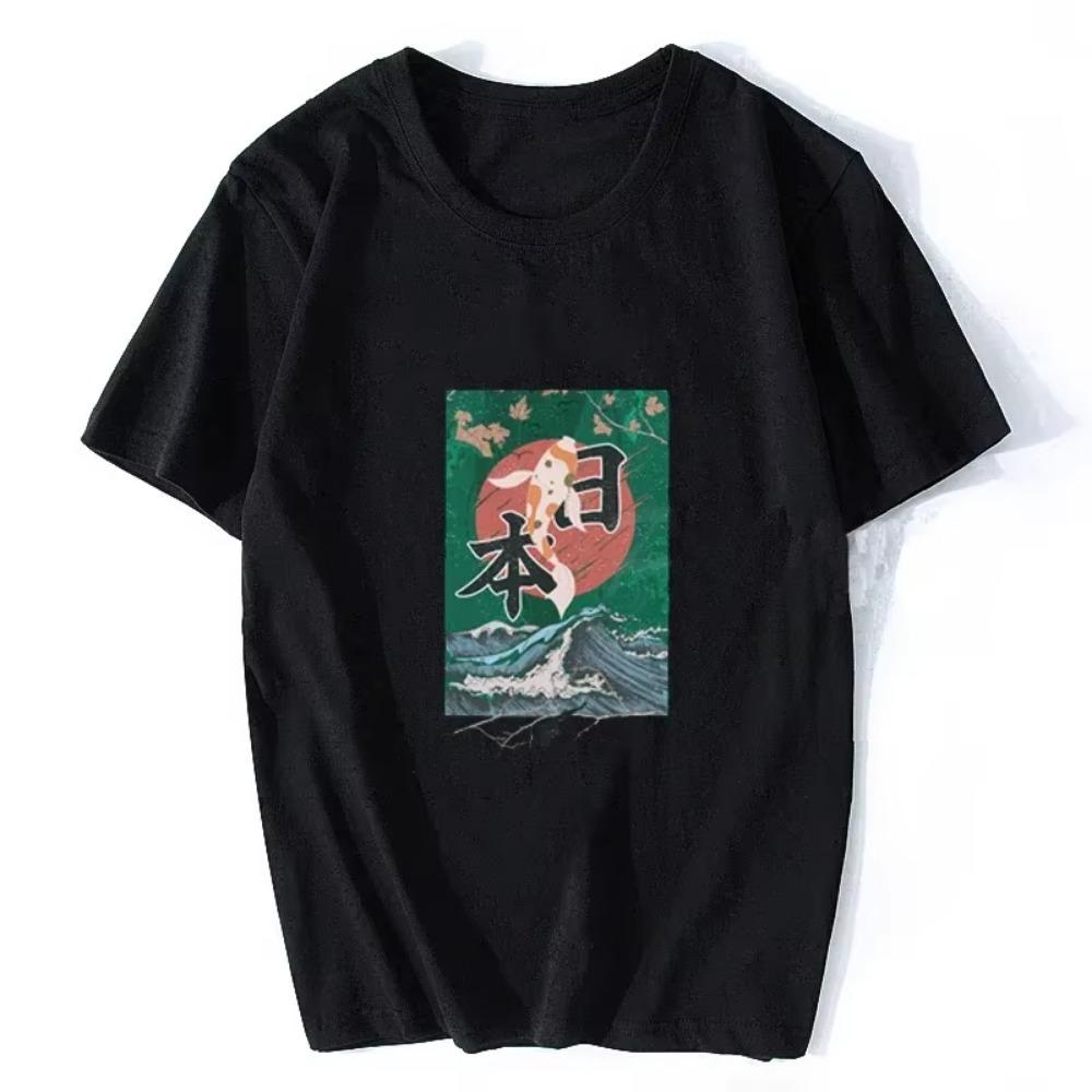 Koi Fish Enso Tops Funny T-shirt Graphic Tees Harajuku Men T Shirt Gothic Short Sleeve Tshirt Boyfriend Gift Oversized Clothes
