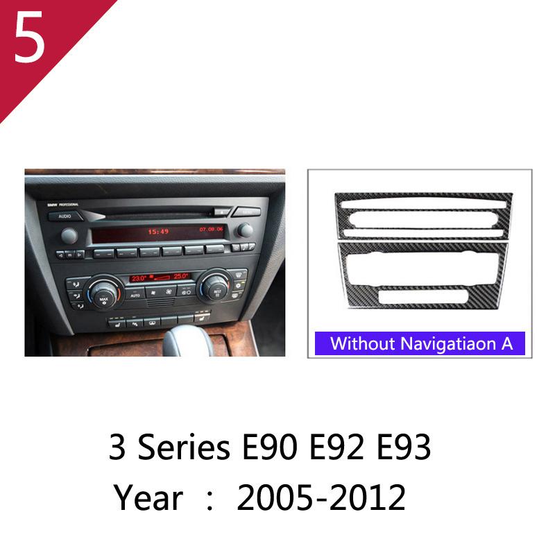 Carbon Fiber Gear Shift Panel Trim Sticker for BMW 3 Series E90 E92 E93 2005-2012 Car Inner Center Control Decorative Accessory