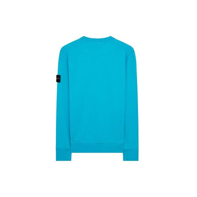 Stone Island Garment Dyed Crew Sweatshirt With Compass Patch Men Sweatshirts Turquoise 741563051-V0042