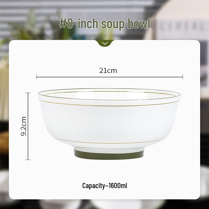 Nordic Elegant Green Ceramic Soup Bowl
