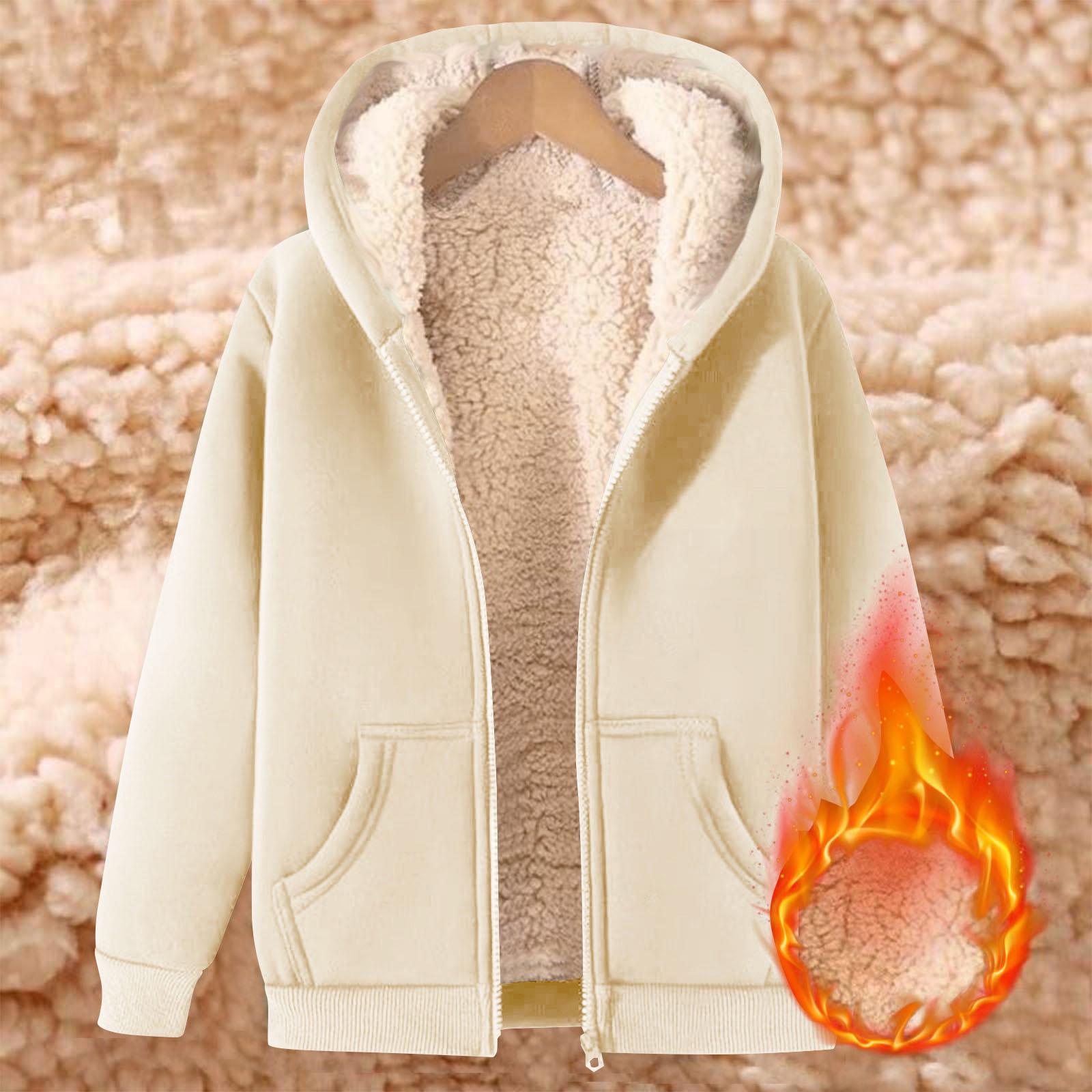 Unisex Teen Lambswool Hoodie Coat - Thickened Velvet, Autumn/Winter Style 150 cm покинуть белый
