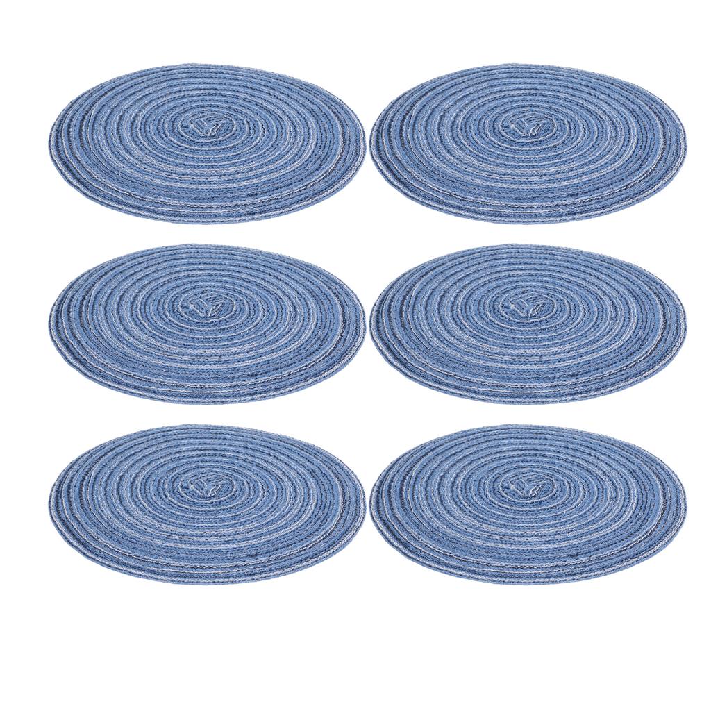 6Pcs Round Placemats Braid Heat Insulation Nonslip Stable Highly Durable Wide Application Place