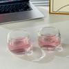 80ml Transparentes Kleines Ausländisches Weinglas 2er Set Minimalistisches Design Heißwasserbecher Italienische Espressotasse Perfekt für Teeliebhaber