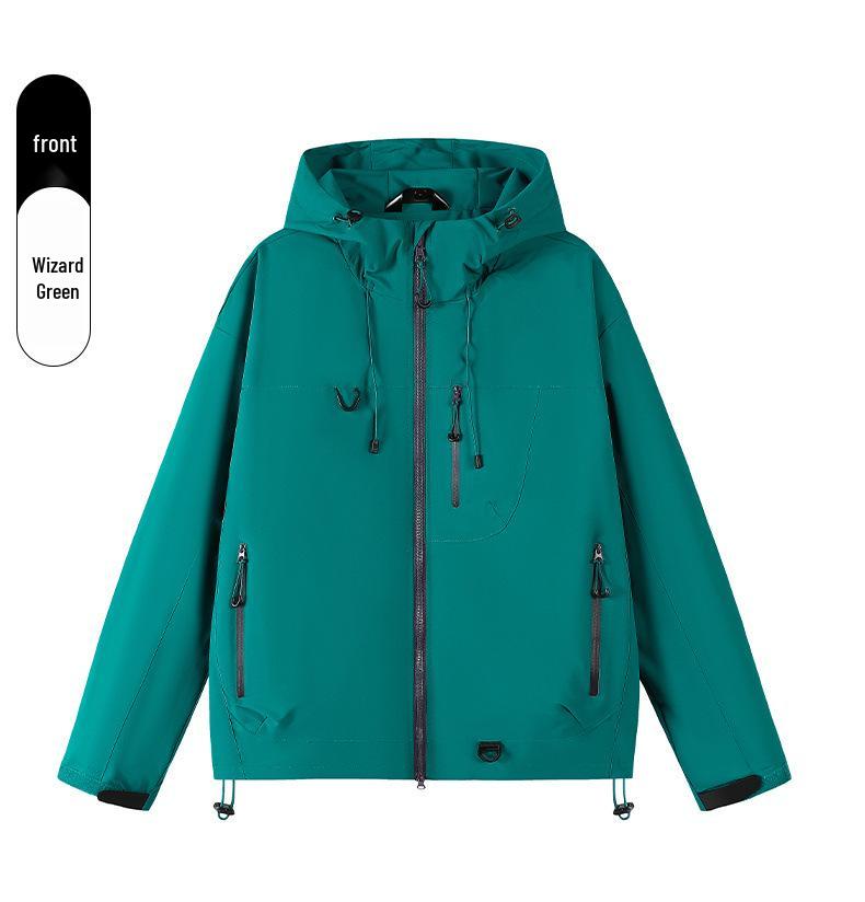 Men's Waterproof Windproof Hooded Jacket for Spring/Autumn Outdoor Travel and Climbing.