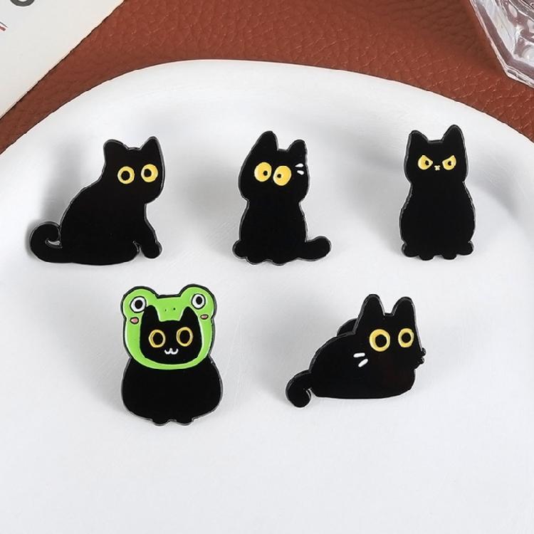 Stylish Black Cats Metal Pin Jewelry Clothes Accessories Gift For Friend Family Versatile Decoration For Clothing Hat