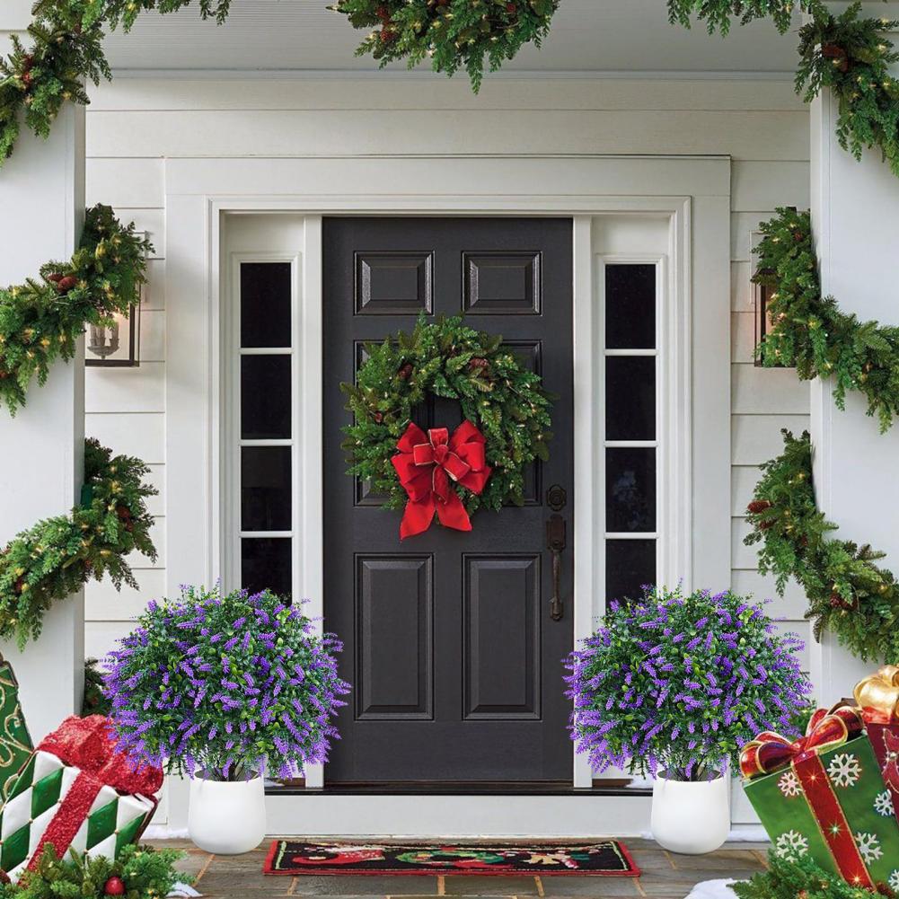 Durable Artificial Plant Artificial Topiary Ball 16 Uv Resistant Artificial Lavender Topiary Ball with for Indoor for Front