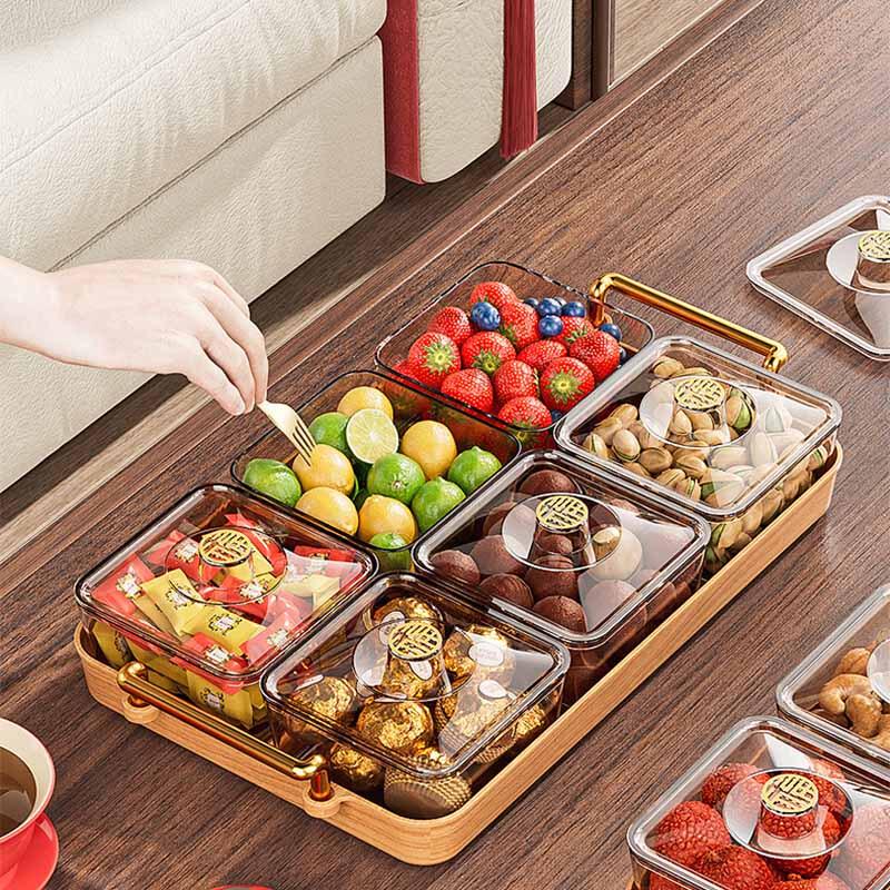 

Pabei Six-Grid Dried Fruit Plate with Lid
