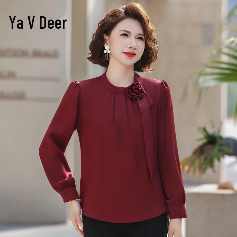 

Women s Elegant Ribbon Long Sleeve Blouse 2XL