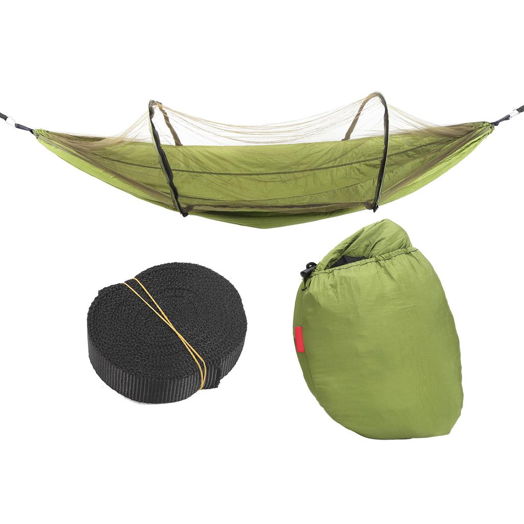 Single Person Super Light Automatic Quick Opening Removable Hammock with Mosquito NetMilitary Green