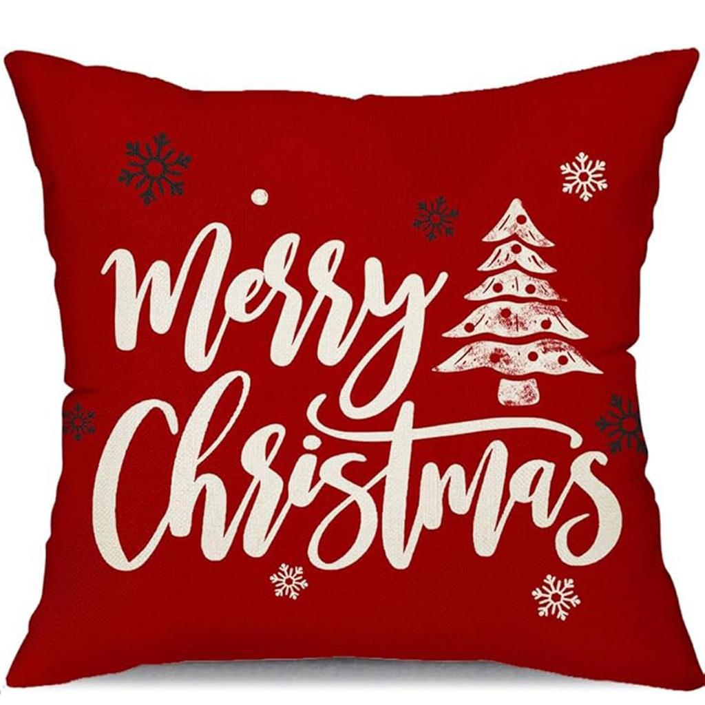Christmas Decoration Pillow Cover Christmas Car Christmas Tree Pattern Cushion Cover Suitable for Home Living Room Sofa Room