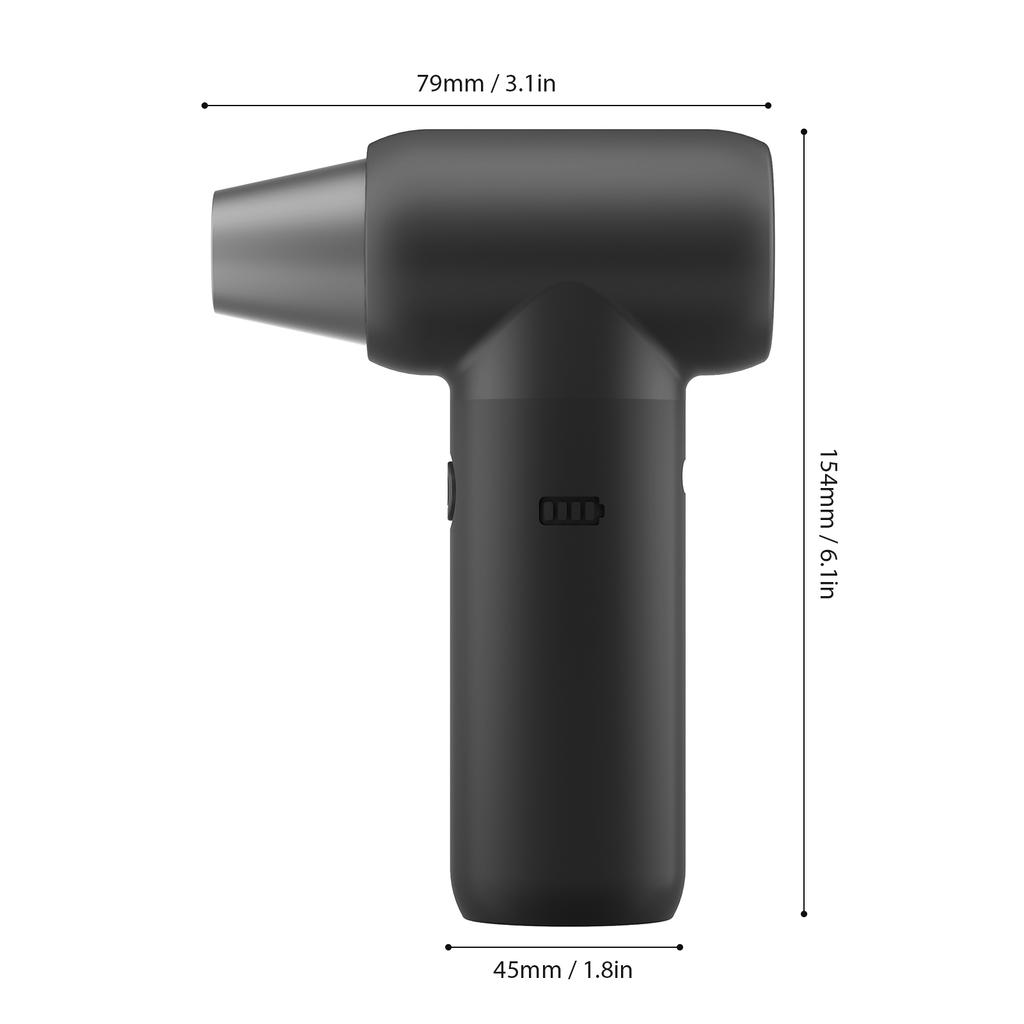 Cordless Compressed Air Duster Mini Air Blower Duster 110000RPM Air Duster Blower with 3 Nozzles 3