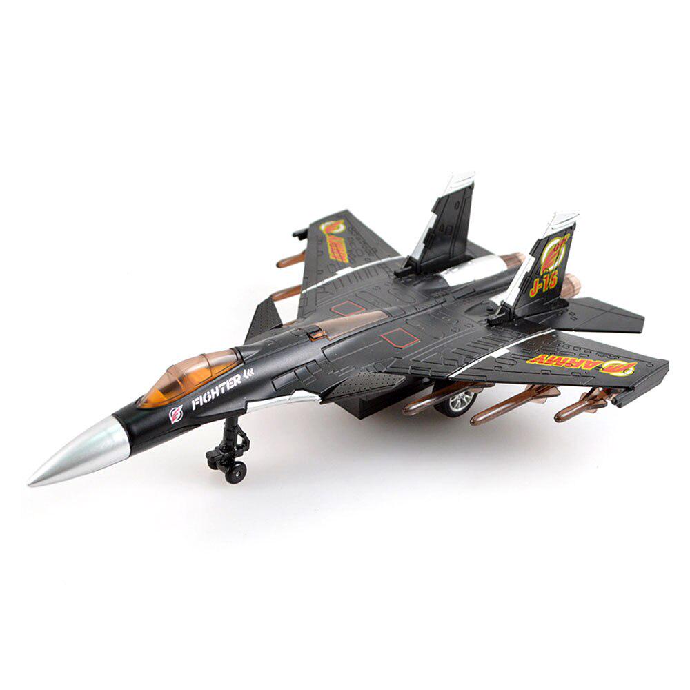 Children Sliding Aircraft Alloy with Light Sound Pull Back J15 Fighter Toys Vehicles Diecast Airplanes Toys