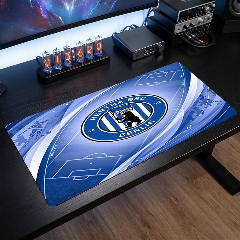 Tappetino per Mouse a Tema Hertha BSC FC, Tappetino XXL per Scrivania da Gioco con Logo Calcistico, Tappetino Antiscivolo per Mouse del Computer