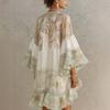 New European and American Style Printed Ruffled Dress for Women, Vacation Style, Loose, Flowing, and Fashionable Short Skirt