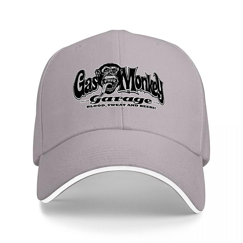 Berretto da Baseball con Logo Gas Monkey Garage Nero con Bordi Bianchi Vestibilità Classica per Unisex e Donne Stile Streetwear Cappello per Appassionati di Auto