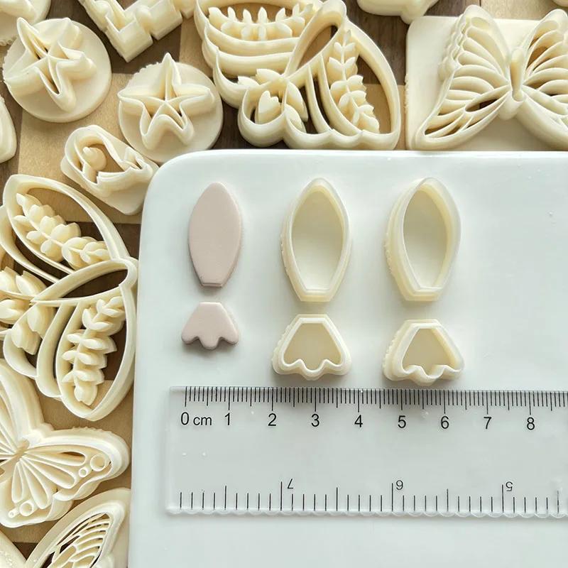 Maple Leaf/Leaf Wreath/Flower/Drop/Frame Shaped Clay Molds Plants Style Cutting Molds Tools For DIY Earring Ring Jewelry Making