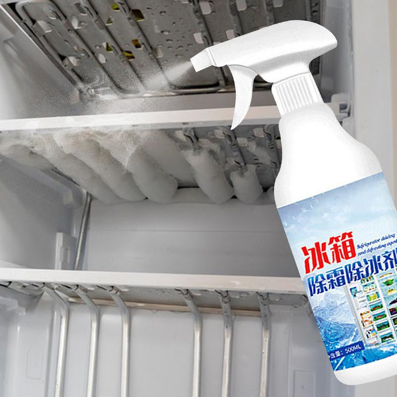 Fridge Freezer De-Icer Spray 500ml Refrigerator Defrosting Deicer Refrigerator Cleaner Solution Food Grade Liquid Descaler