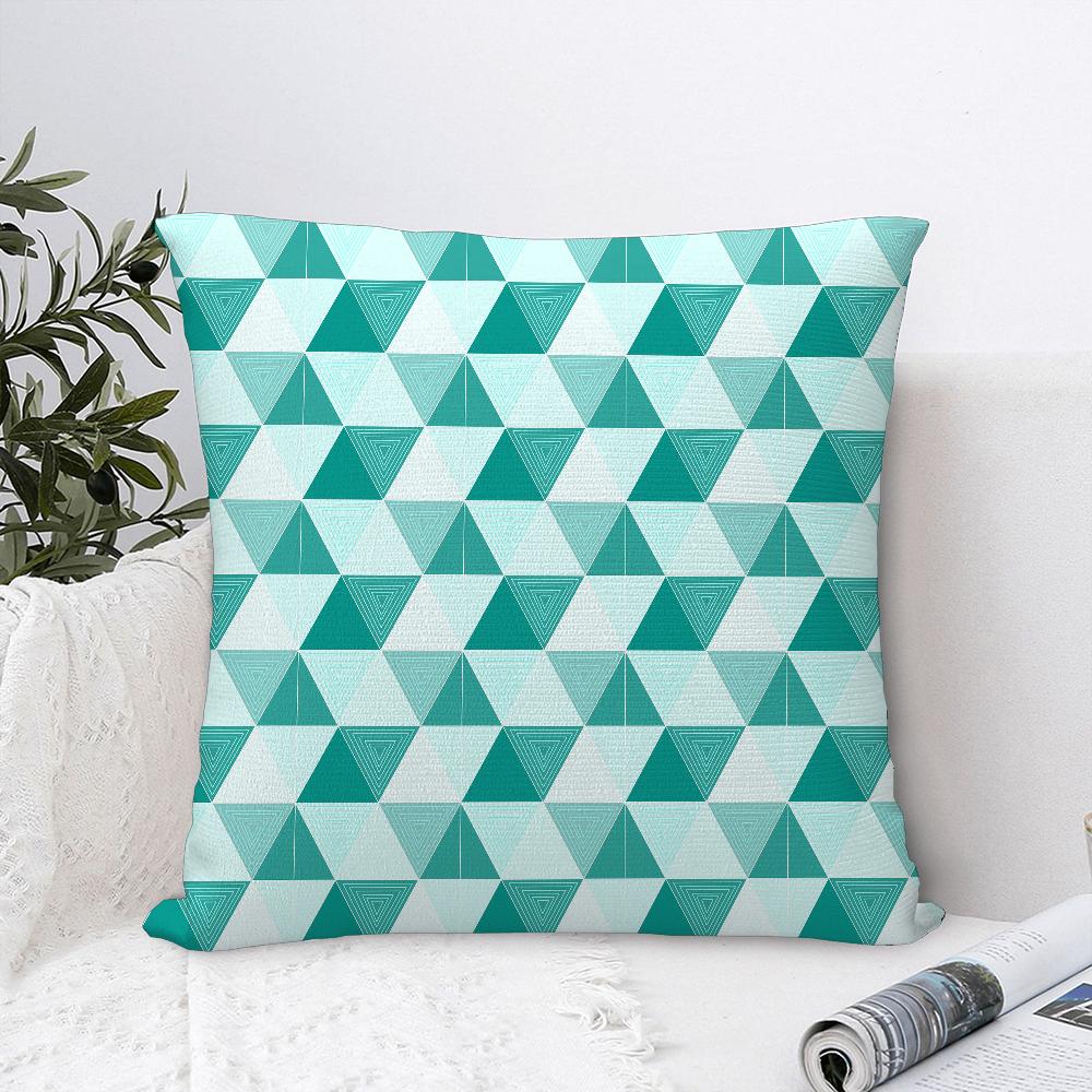 Teal Blue Flower Leaves Pattern Pillow Case Sofa Decor Home Double-sided Printing Short Plush Cushion Cover Throw Pillow Cover