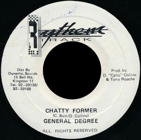 

7inch Record GENERAL DEGREE Chatty Former NONE Rythem Track Jamaica Reggae Ska Dub Used