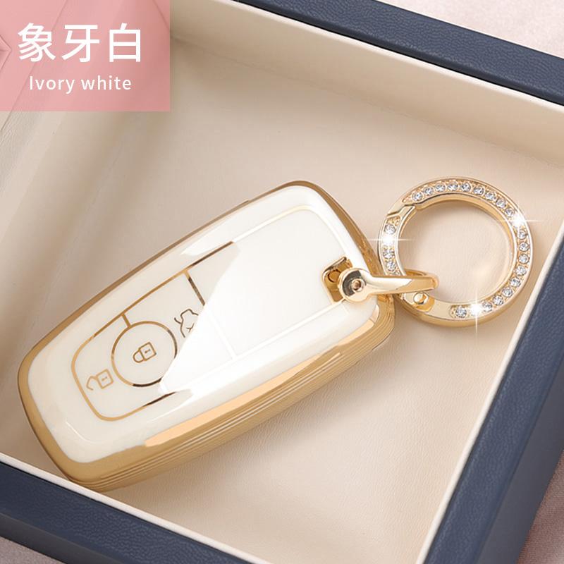 Styling Mouldings Car Key Case Cover Protect Shell Bag For Ford Fusion Mustang Explorer F150 F250 F350 EcoSport Edge S-MAX Range