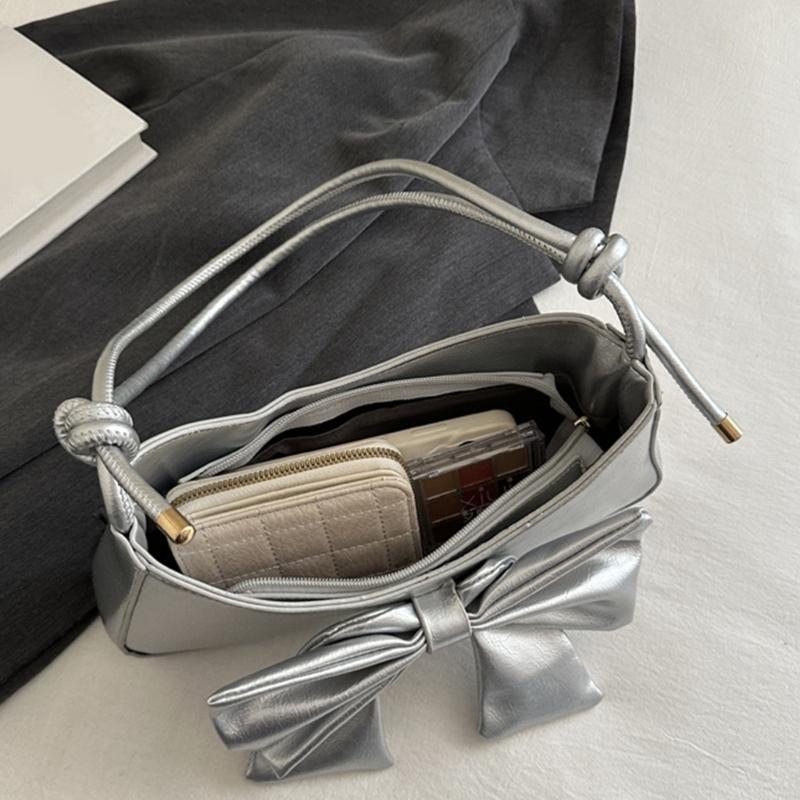Bowknot Purses for Women Small Crossbody Bags Pu Leather Shoulder Bags Hoboes Handbag with Adjustable Strap