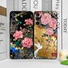 Retro Flower Hibiscus Golden Ink Painting Phone Case for OnePlus 12 13 R 11 10 9 Pro Nord 4 CE5 CE2 ACE2 ACE3 Frosted Soft Cover
