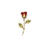 French Romantic Red Rose Brooch: Exquisite Three-Dimensional Flower Pin with Festive Flair.