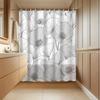 1pc Black and white floral striped shower curtain, polyester fabric, with 12 hooks, shower curtain, bathroom accessories.