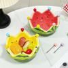 Large Capacity Dessert Salad Bowl Cute Fruit Fork Dish Storage Plate  Entrance Bandejas Decorativas