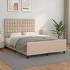 3125578 vidaXL Bed Frame with Headboard Cappuccino 140x200 Cm Faux Leather