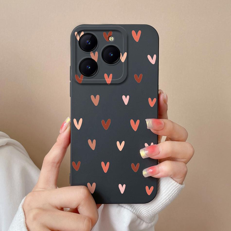 

For Realme C63 C61 Phone Case Heart Butterfly Back Cover For Oppo Realme C 61 C 63 Soft Liquid Silicone Camera Protection Fundas Realme C63