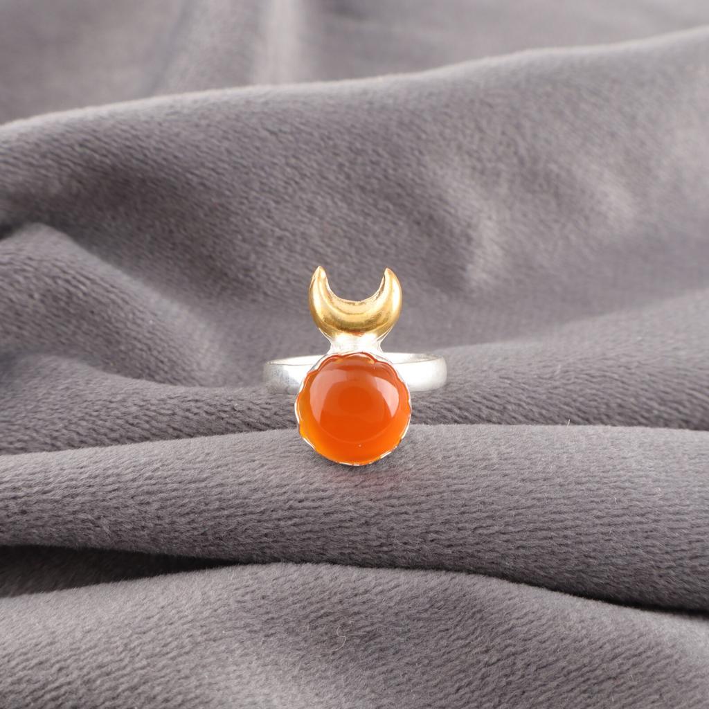 Carnelian Gemstone 925 Stamped Silver Jewelry Handmade Ring Gift For Anniversary RR-58-35