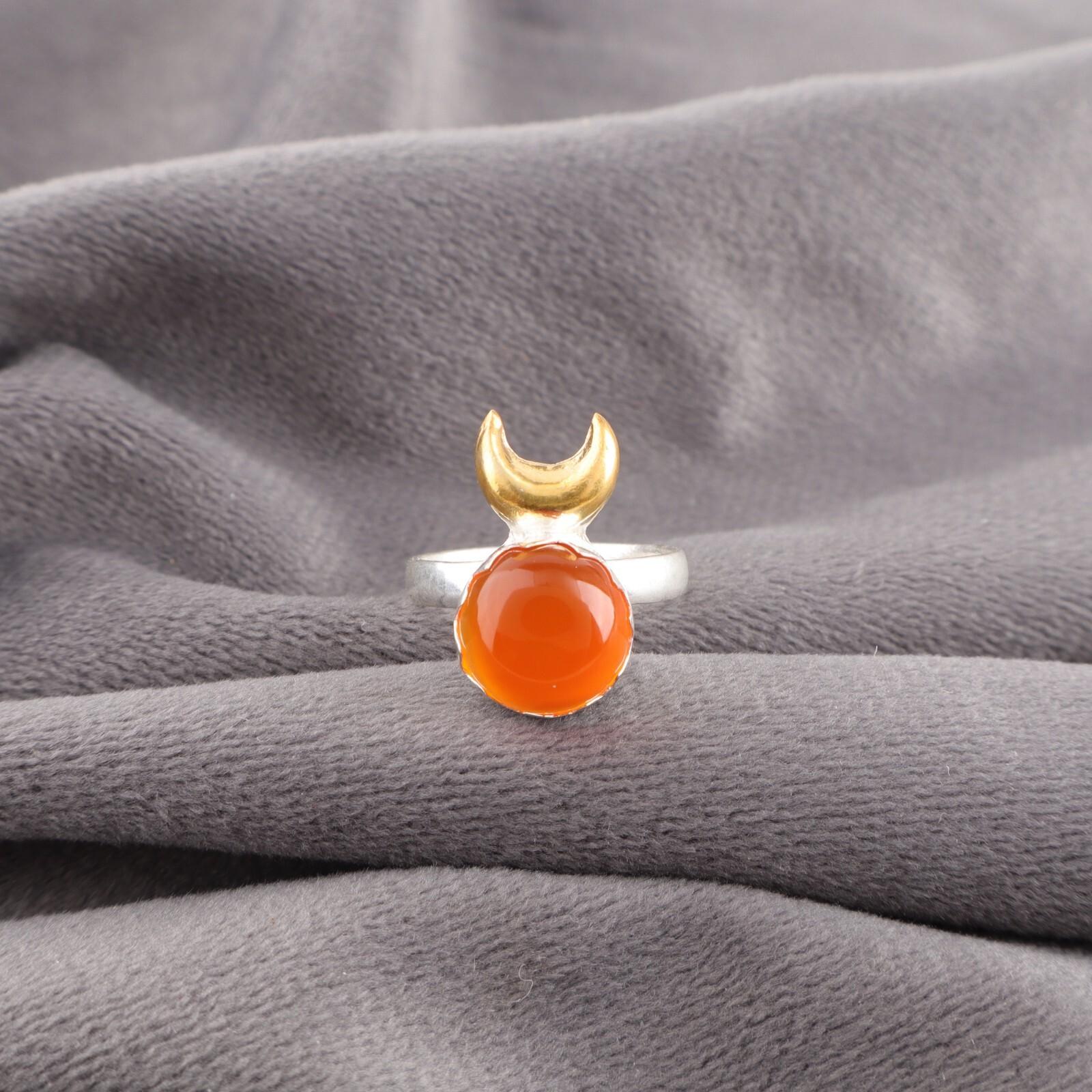 

Сердолик Драгоценный камень 925 Проба Серебряные украшения Ручной работы Кольцо Подарок на годовщину RR-58-35 13