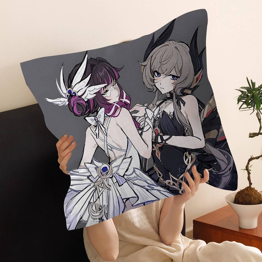 Genshin Impact Columbina Lucky Dragon Pillow Cover Sofa Cushion Cover Home Room Decoration Children Gift