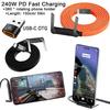 240W 2-in-1 Fast Charging Foldable Bracket Data Cable Type-C To Type-C USB To Type-C Data Wire with OTG Phone Stand