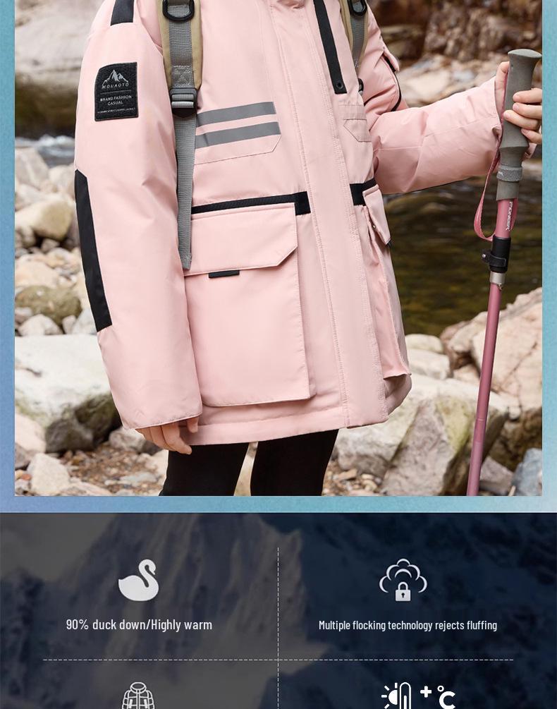 Kids' Down Jacket 2025: New Style Boy & Girl White Duck Down Parent-Child Coat, Winter Clearance.