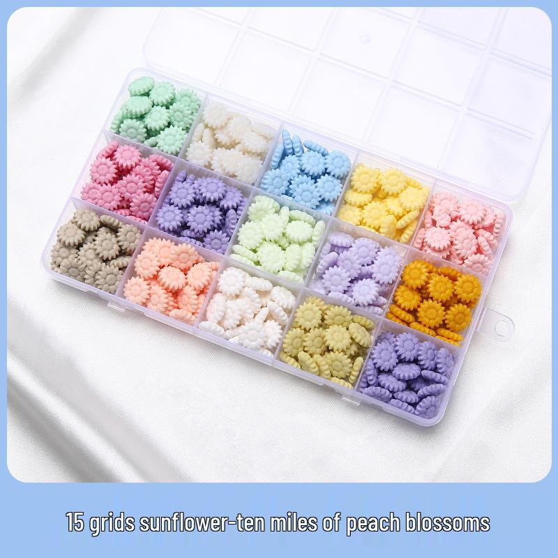 Sunflower Sealing Wax Granules In Transparent Box - Grid-Style Set with 10/15/24 Colors for Stamps