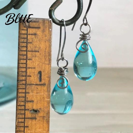 Droplet Earrings Recycled Glass Spiral Necklace Handmade Unique Boho Depth